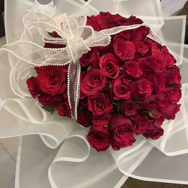 80 Red Roses Bouquet - Premium